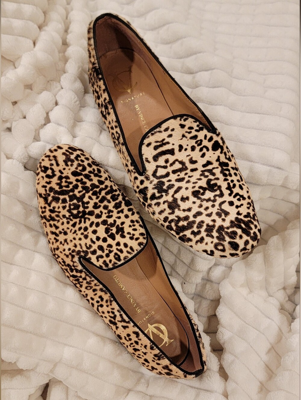 Vince Camuto Calf Hair Leopard Print Loafers